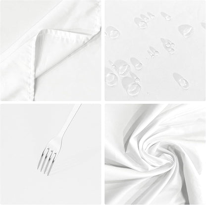 White Table Cloth for Rectangle Table - 60 X 84 Inch Tablecloths Rectangular Waterproof Washable Wrinkle Resistant for 6 FT Tables Wedding Cocktail Party