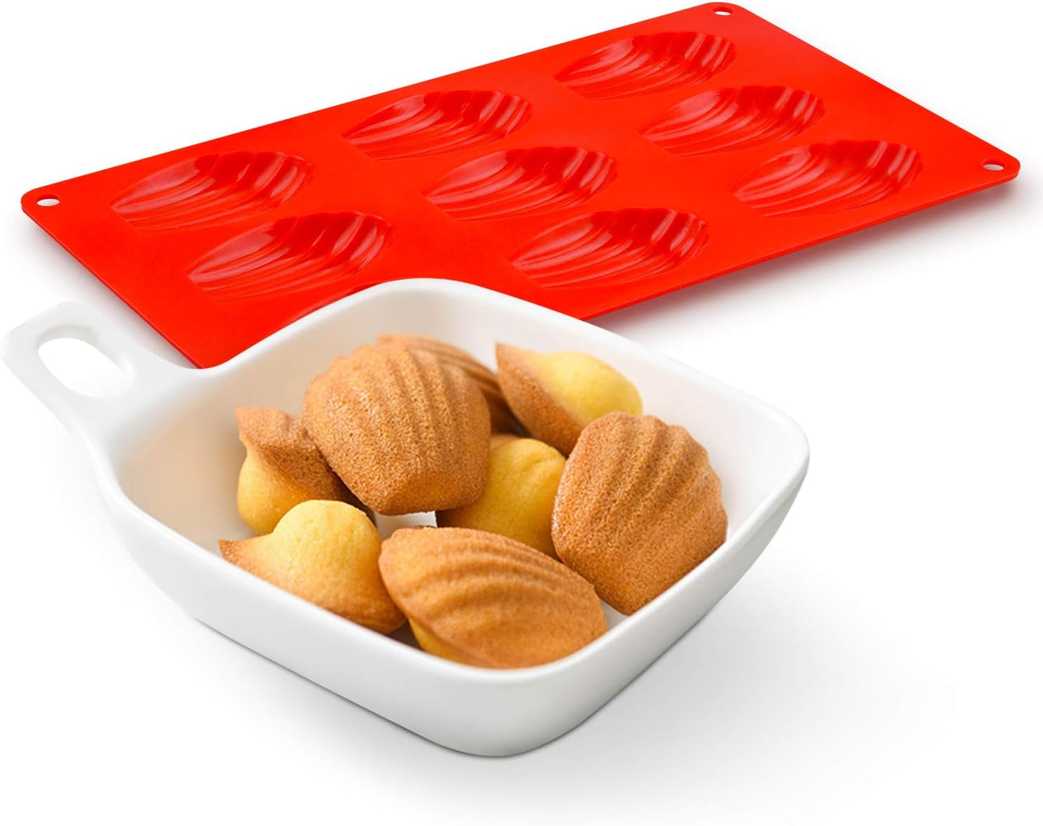 Silicone Madeleine Pans - 9 Cups Madeleine Mold for Small Cake, Chocolate, Cookies Pack of 2