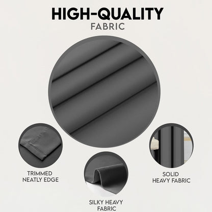 Blackout Curtains for Bedroom, Grommet Window Curtains 63 Inch Length 2 Panels Thermal Insulated Drapes for Living Room (Grey, 42W X 63L Inches)