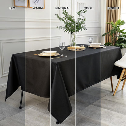 Rectangle Table Cloth, Waterproof Anti-Scratch Polyester Tablecloth, Decorative Washable Fabric Table Cover for Dining, Buffet, Parties and Outdoor, 60X84, Black