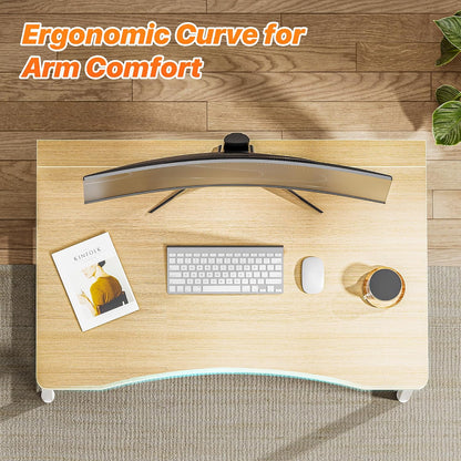 Compact Folding Desk for Small Spaces - 31.5 Inch Oak Computer Table for Home Office, Study, Bedroom, and Dorm Use - Space-Saving Design with Easy Fold Feature