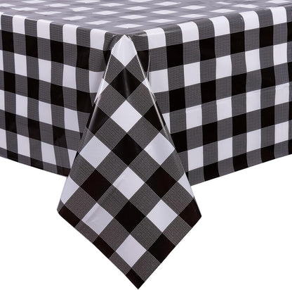 3 Packs Black and White Checkered Tablecloths 54 X 108 Inches Disposable Plastic Checkered Flag Racing Table Cover Waterproof Rectangle Race Car Table Cloth for Picnic Party Retro Celebration