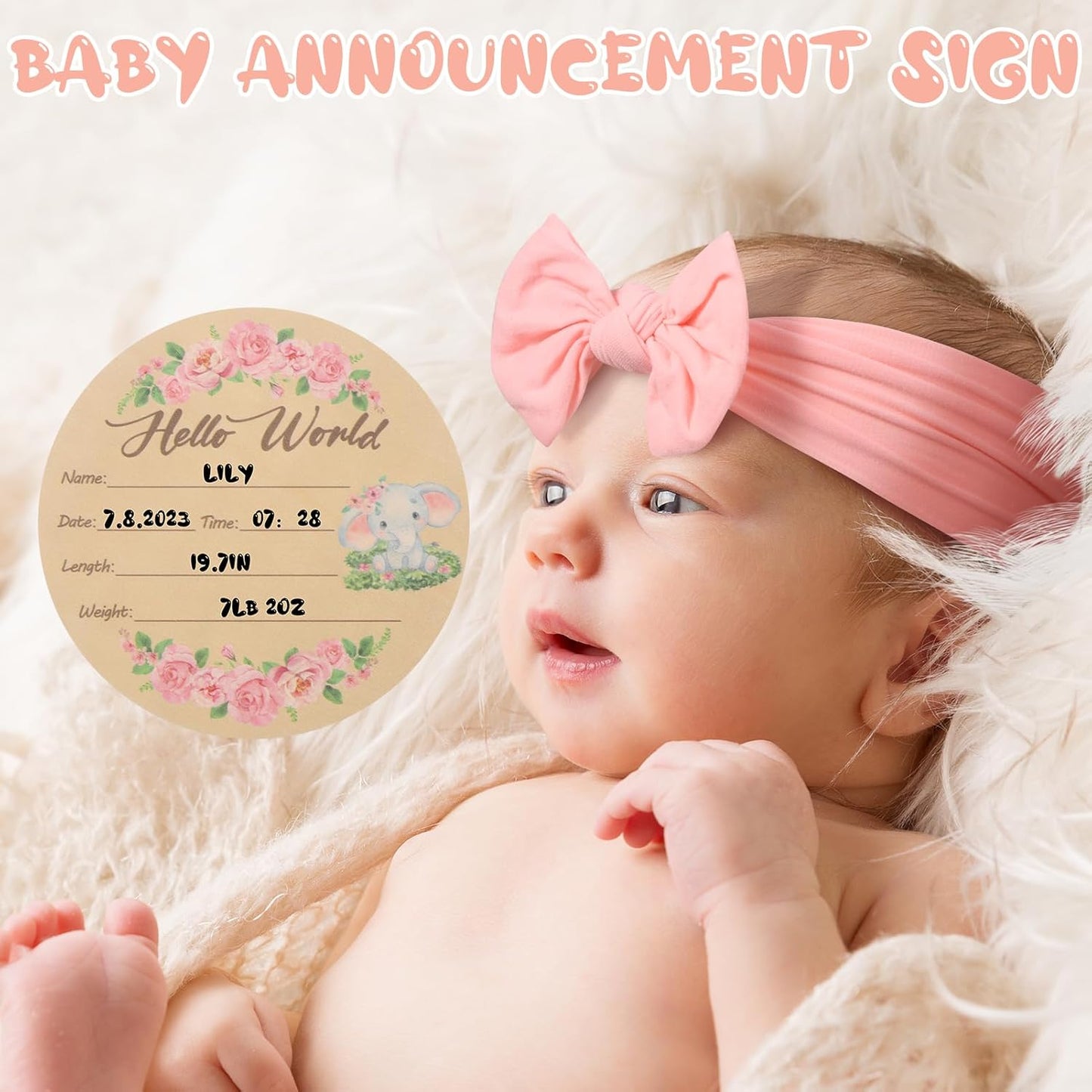 Baby Milestone Blanket Monthly Milestone Blankets for Baby Girls Newborn Baby Blankets Photography Background Fleece Blankets with Wooden Signs, Frames, Bow Headband 50X39 Inches