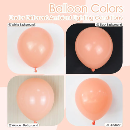 110Pcs Peach Balloons, 18 12 10 5 Inch Pastel Orange Balloons Different Sizes Peach Balloon Arch for Baby Shower Bridal Wedding Mothers Day Birthday Party Decorations