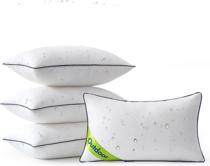 12X20 Outdoor Pillows, Pack of 4 Water Resistant Waterproof Pillow Inserts Decorative Stuffer for Sofa Couch Patio and Garden