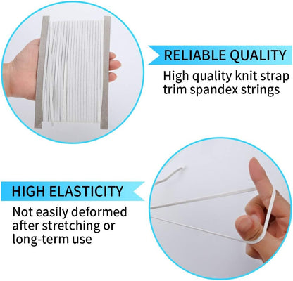Elastic Band for Sewing, 1/8 Inch X 12 Yard High Elasticity Sewing Elastic Bands for Waistbands Pants Clothes and Crafts DIY, White