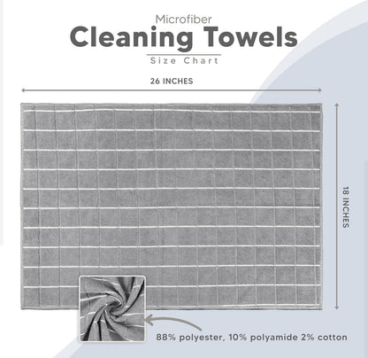 - Microfiber Kitchen Towels, Super Absorbent 18 X 26 Inches, Durable, Soft, and Lint Free Dish Towels, Ideal for Cleaning Dishes, Pans, and Kitchen Appliance (8 Pack, Grey)