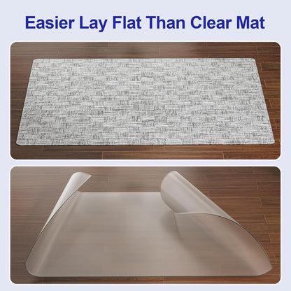 Office Chair Mat for Hardwood Floor, 30"×48" Non-Slip PVC Woven Computer Desk Chair Mat, Heavy Duty Hard Floor Protector for Rolling Chairs, Light Gray, Not for Carpet
