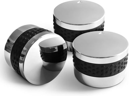 Grill Control Knobs Replacement 3 Pack, Gas Grill Burner Knob Kit, Chrome Plated Plastic with Nonslip Grip, Fits Gas BBQ with D Shaped Valve Stem