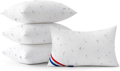 Outdoor Pillows Pack of 4 12X20 Inch Outdoor Pillow Inserts Waterproof Decorative Throw Pillow Inserts, Rectangle Water Resistant Pillow for Garden Couch Furniture