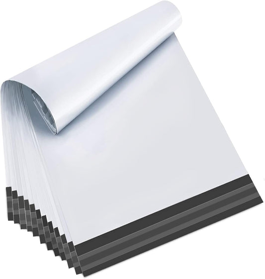 White Poly Mailers 6X9In 100Pcs, Shipping Bag for Small Business, Mailer Bags for Clothing, Self Strong Adhesive Mailing Envelopes for Package Suppliers, Flexible Secure Tear Resistant Postal Bag