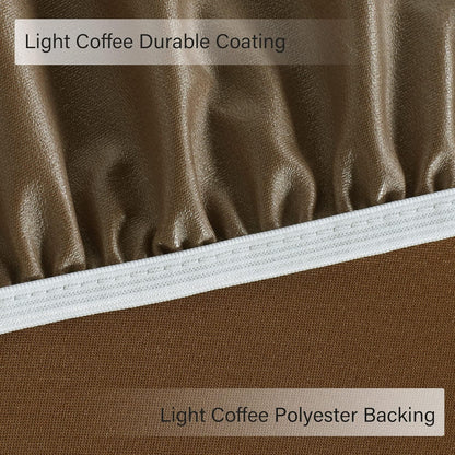 Fitted round Table Cloth, Reversible Waterproof Stain Resistant Elastic Stretch Tablecloth, Wipe Clean Table Cover for Outdoor/Indoor Use, Fits round Tables up to 40" - 44" Diameter, Coffee