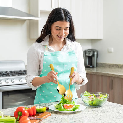 Gold Serving Utensils Set, 12 Pack Polished Stainless Steel, Includes Spoons, Forks, Tongs, Ladle, Cake Server (Gold)