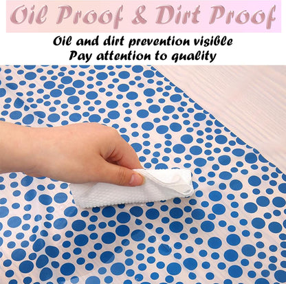 12-Pack Blue Dot Confetti Disposable Tablecloths (54" x 108") with Table Runner Decorations for Weddings, Birthdays, Baby Showers, and Anniversaries