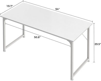 55-Inch Modern Home Office Desk with Sturdy Metal Frame and Ample Legroom for Gaming and Writing