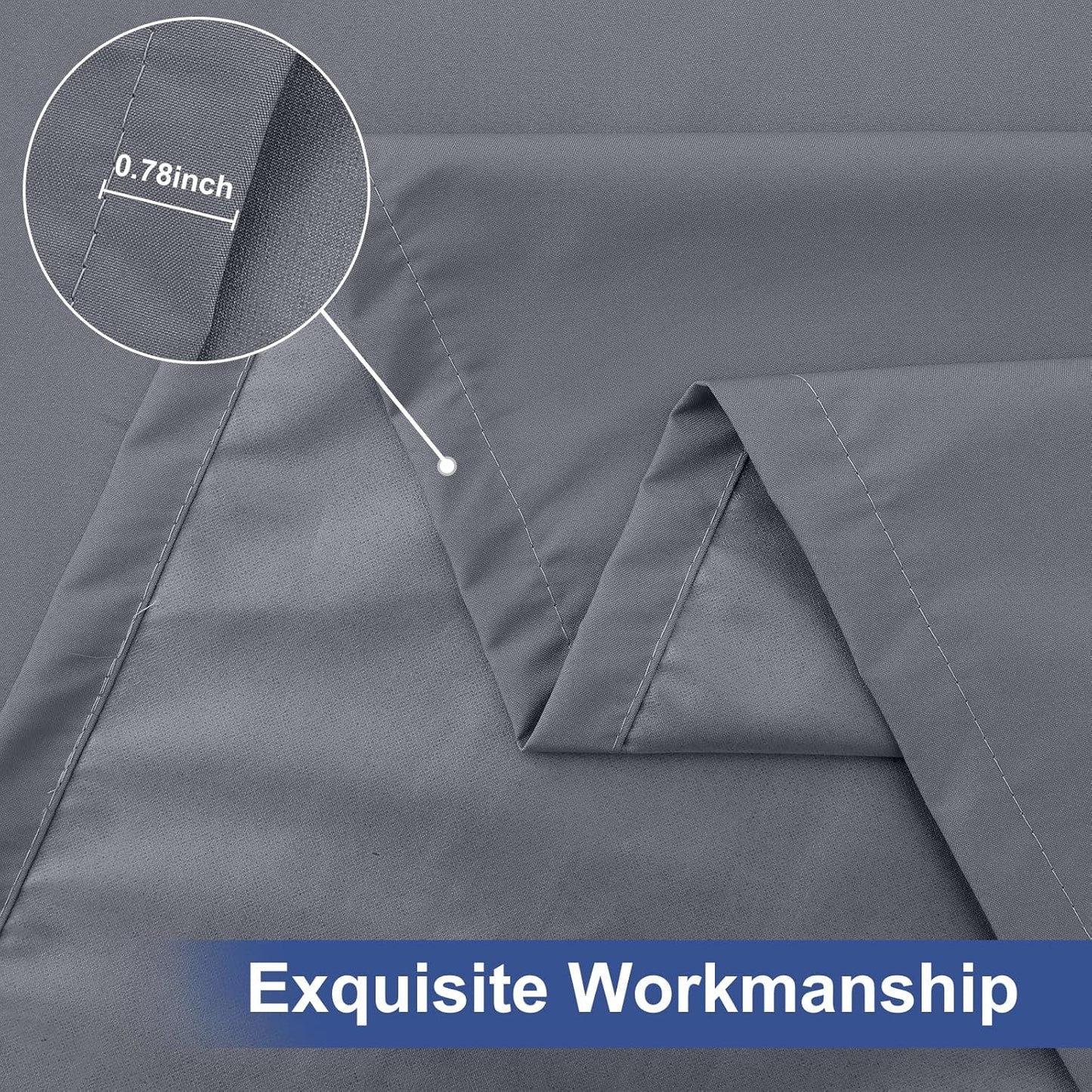 2 Pack 6 Foot Rectangle Elastic Fitted Tablecloth, Waterproof Fabric Table Cover, Washable Polyester Table Cloth for Picnic, Camping, Outdoor (Grey, 30" X 72")