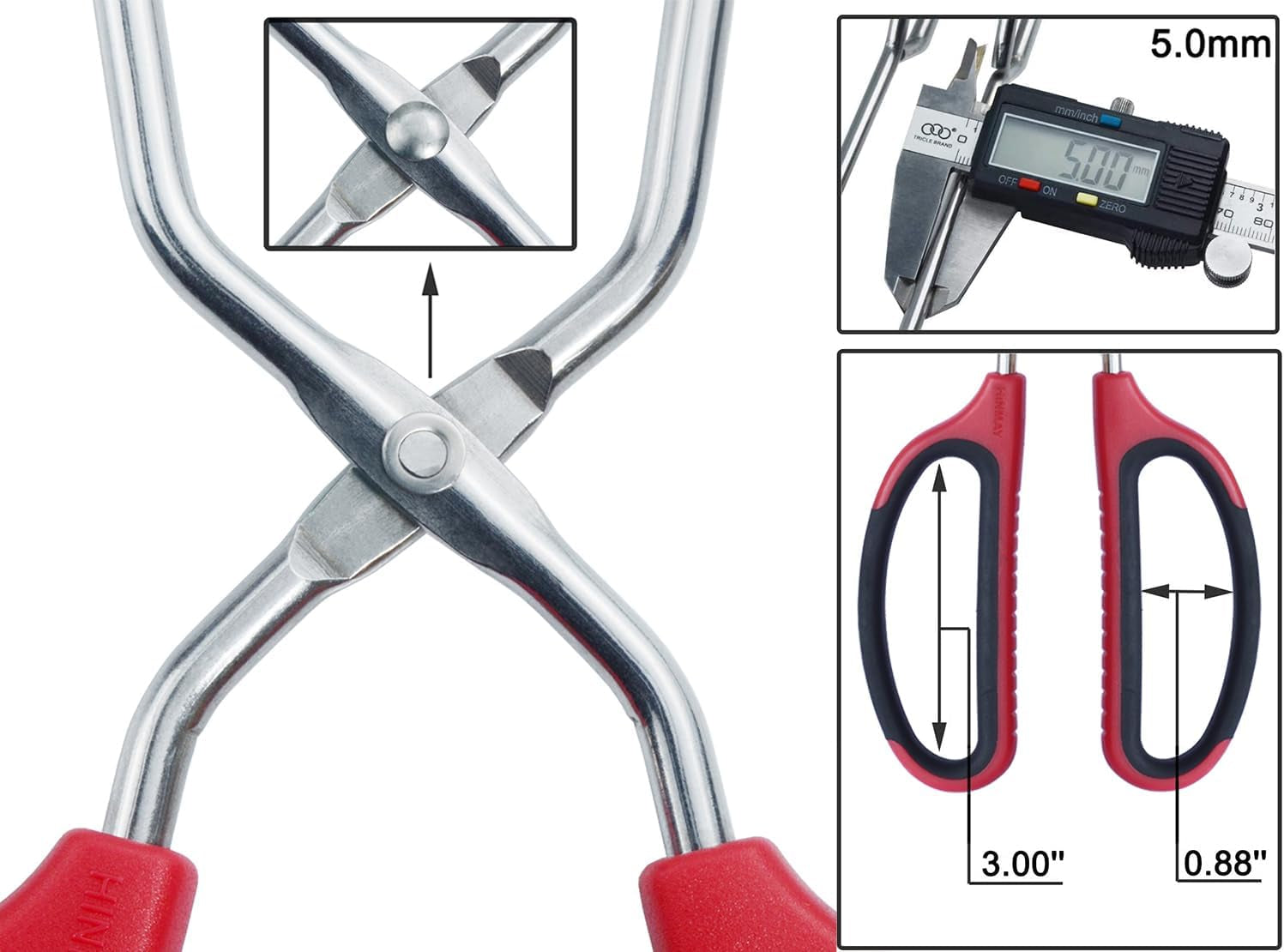 Stainless Steel Scissor Tongs 11-Inch and 13-Inch Set, Set of 2