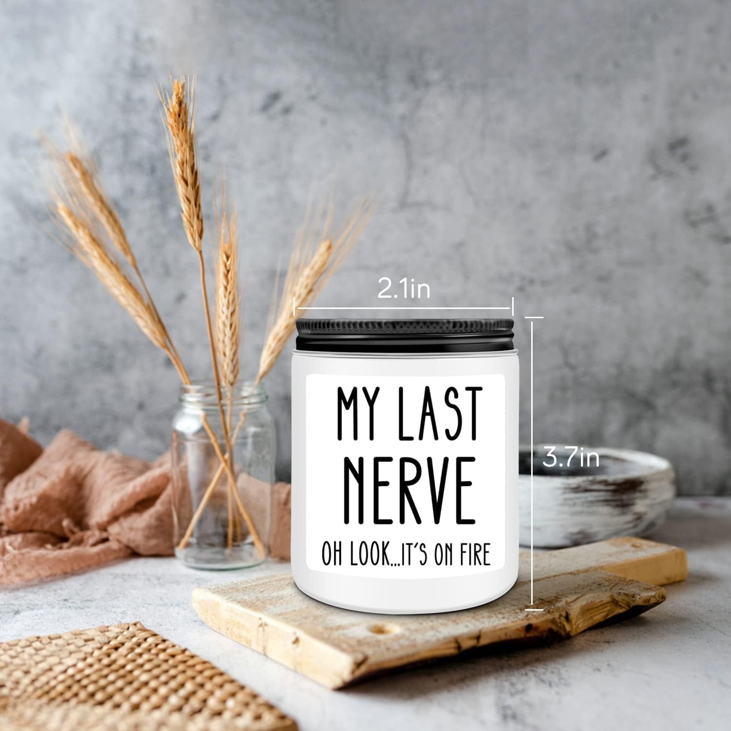 Birthday Gifts for Women, Funny Friendship Gift for Friend - My Last Nerve Lavender Candle - Unique Best Friend Birthday Gifts for Women, Her, Mom, BFF, Sister