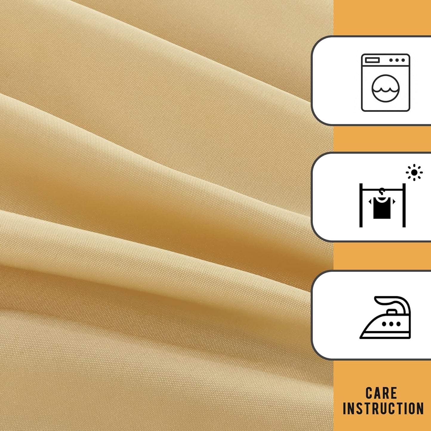 2 Pack Table Clothes for 6 Foot Rectangle Tables - Water Resistant Washable Fabric Polyester Rectangle Table Cover for Outdoor/Indoor Usese, 72L X 30W X 30H Inches, Champagn