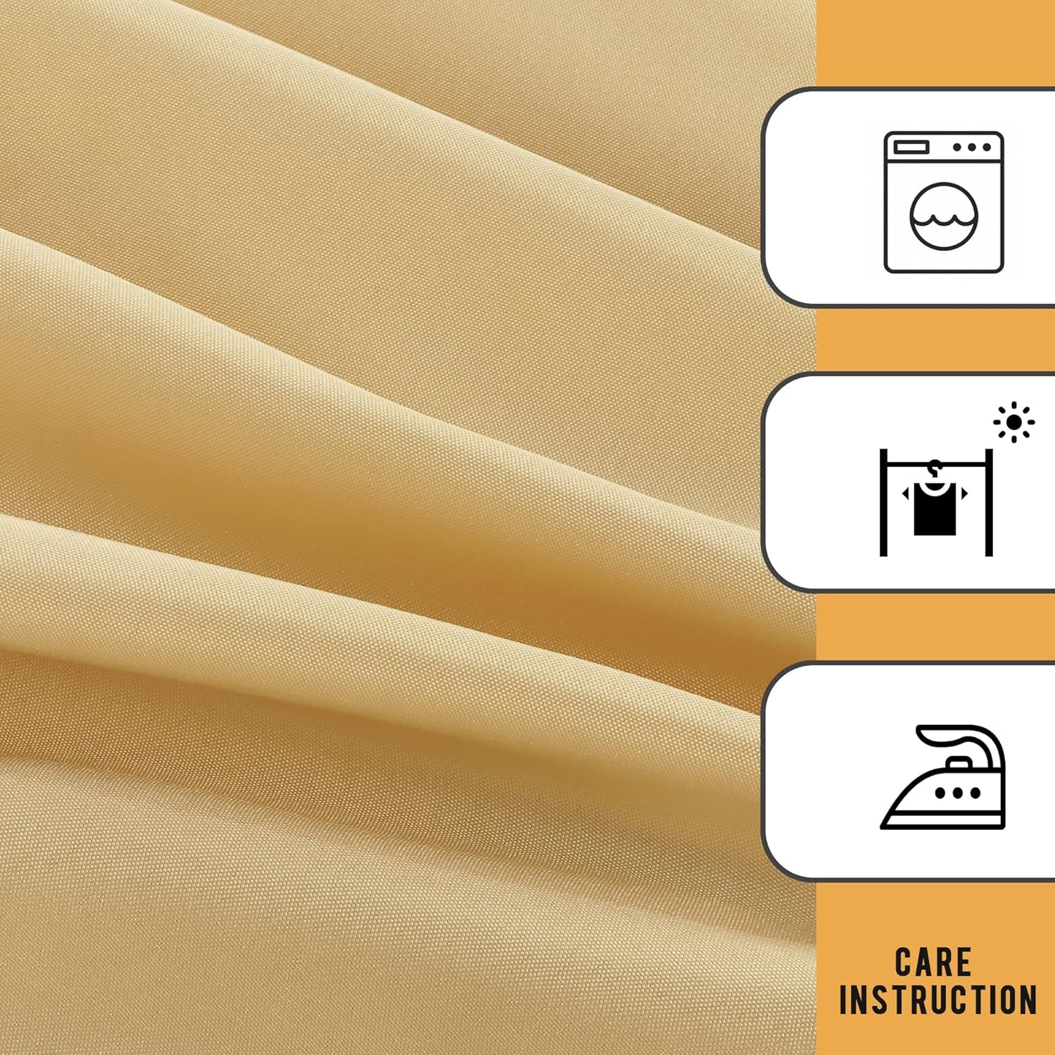 2 Pack Table Clothes for 6 Foot Rectangle Tables - Water Resistant Washable Fabric Polyester Rectangle Table Cover for Outdoor/Indoor Usese, 72L X 30W X 30H Inches, Champagn