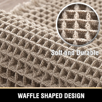 Upgraded Waffle Bath Mat Super Absorbent Non Slip Bath Rug 17" X 24", Irish Cream