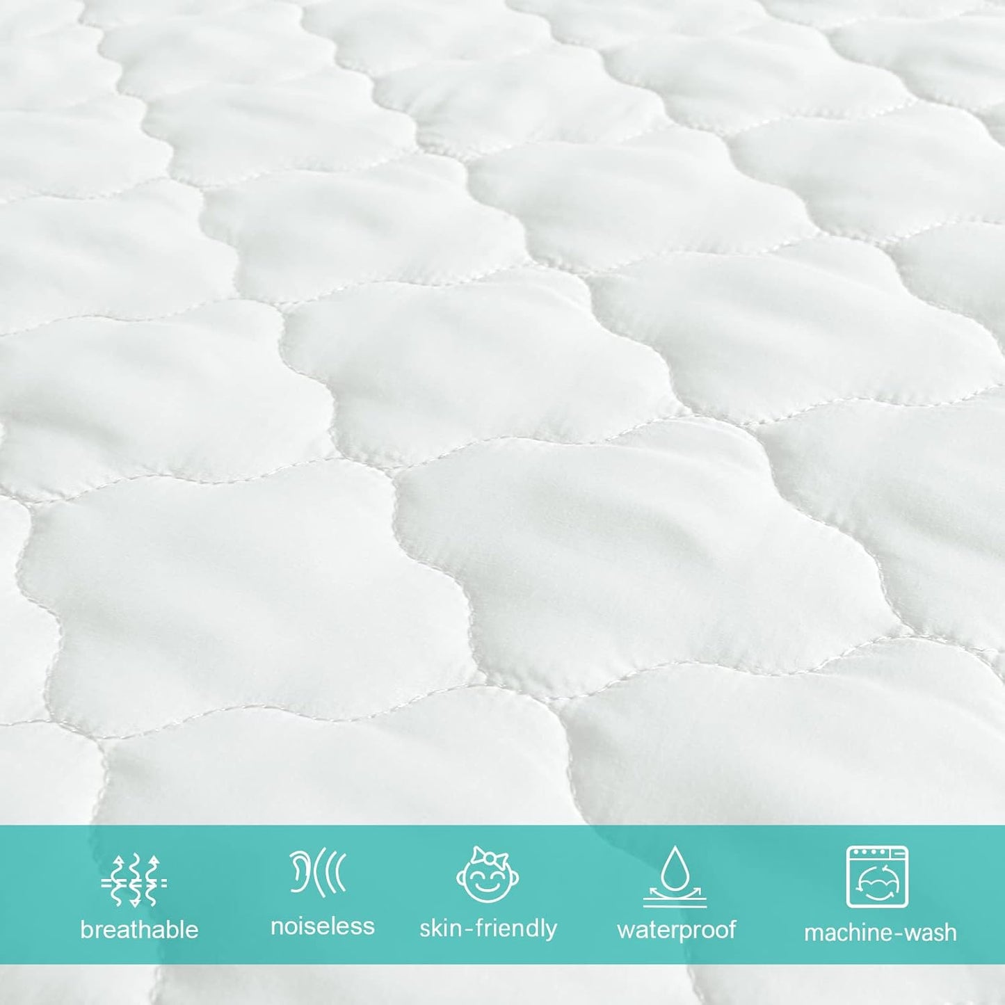 Pack and Play Mattress Pad Protector Waterproof, Pack and Play Sheets Quilted- 39" X 27" Fitted for Graco Playard | Mini & Portable Mattresses -Washable Ultra Soft Padding
