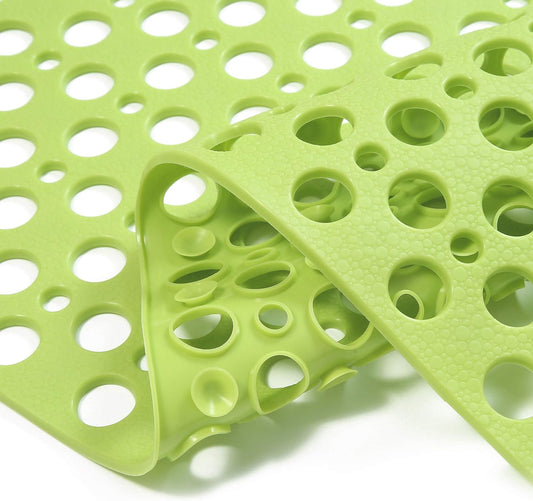 Nonslip Bathtub Mat Extra Soft TPE Bath Mat for Kids, Machine Washable Bathroom Shower Mat, Smooth/Non-Textured Tubs Only, 30L X 17W Inch (Green)