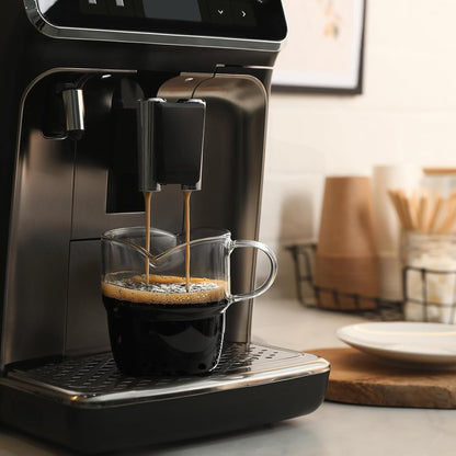 Espresso Cups Set of 2, 6 OZ Double Spouts Stackable Cups, Espresso Shots Glass Mugs with Handle, Cute Clear Glasses for Coffee Bar, Machine Accessories