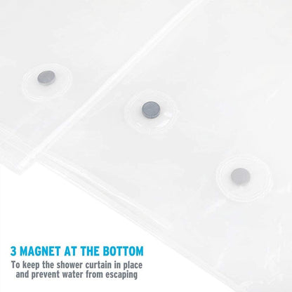 Shower Curtain Hooks Rings and 72 X 84 Inches EVA 5G Bathroom Plastic Shower Curtain