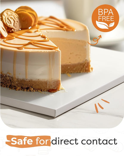 12 Inch Square Cake Drums, 1/2 Inch Thick Sturdy Cake Boards with Fully Wrapped Edges, Heavy Duty Cake Bases Corrugated Cardboard for Multi-Layer Cakes, Cake Decorating Baking Supplies (1 Pack)