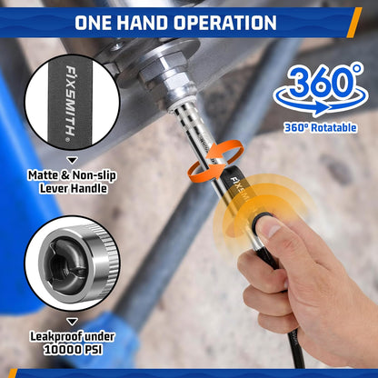 Grease Gun Coupler, Heavy Duty Strong Quick Release Grease Gun Tips Locking, 10000 PSI High Pressure Locking Grease Gun Tips, Compatible with All Grease Guns 1/8" NPT Fittings