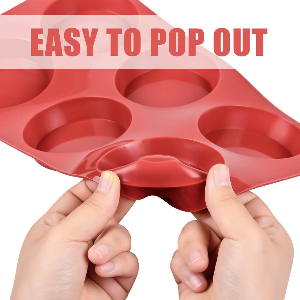Silicone Egg Molds - Muffin Top Pan Whoopie Pie Pan 3" round Silicone Baking Mold for Whoopie Pie, Corn Bread, Egg Bites, English Muffins, Tarts 1 Pack