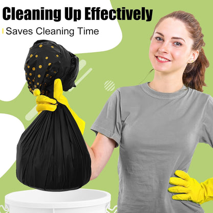 54 Inch X 100 Feet Disposable Table Cover Roll, Black & Gold Plastic Table Cloth in Cut-To-Size Box with Slide Cutter, Waterproof Rectangle Tablecloths for Weddings, Banquets, Outdoor