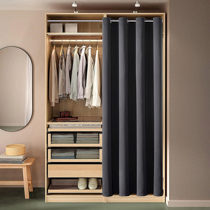 Blackout Door Curtains for Doorway Privacy, Grommet Closet Curtains for Bedroom Closet Door, Thermal Insulated Temporary Doorway Cover Room Divider Drapes (1 Panel, Dark Grey, 34 X 80 Inch)