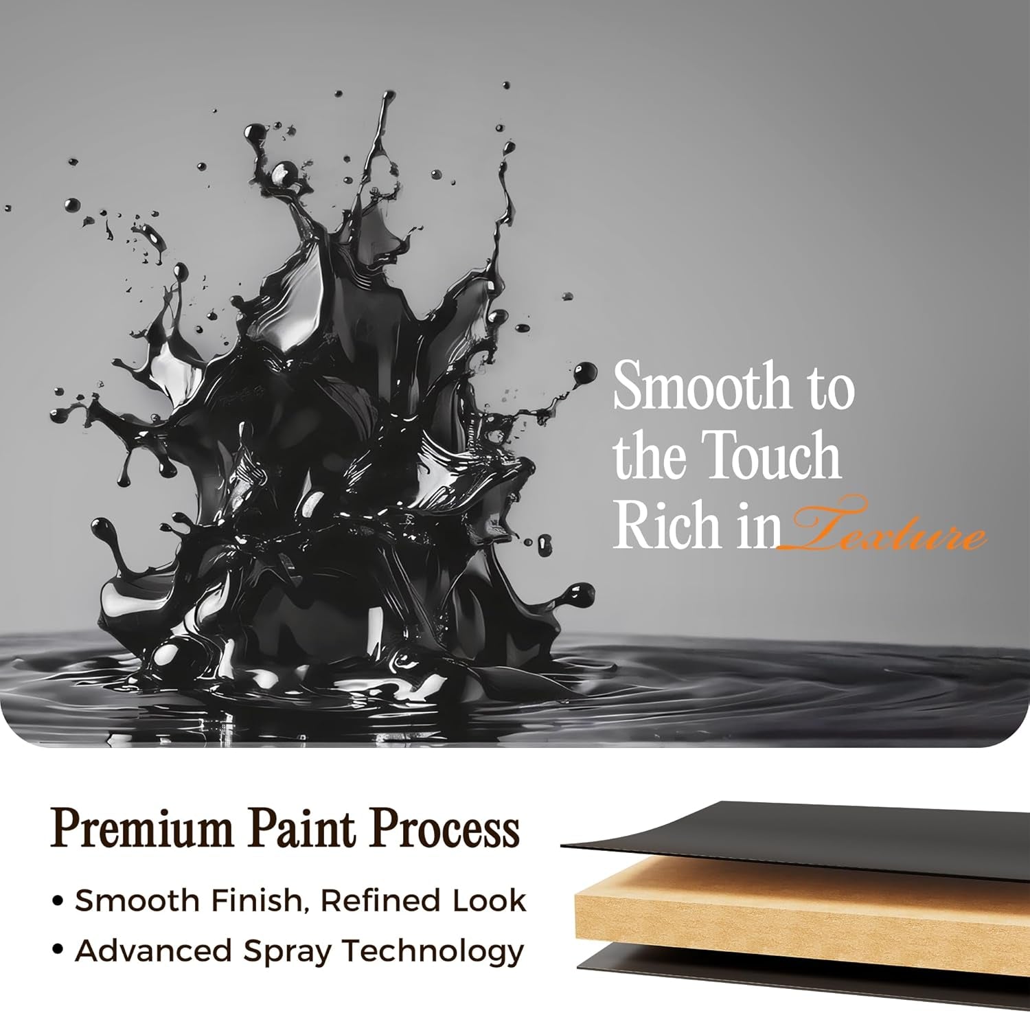 23.6-Inch Modern Nightstand with Charging Station and USB-C Port, Three Drawer Bedside Table, Black Finish