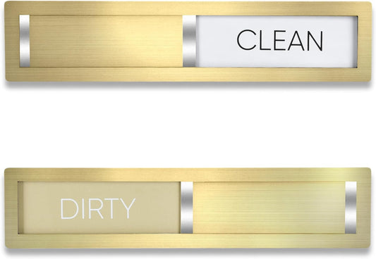 Dishwasher Magnet Clean Dirty Sign,Premium Stainless Steel Grade 304,Matte Finish Clean/Dirty Indicator with Strong Magnet, Home Kitchen Decor & Thoughtful Gift for Friends​(Golden-03)