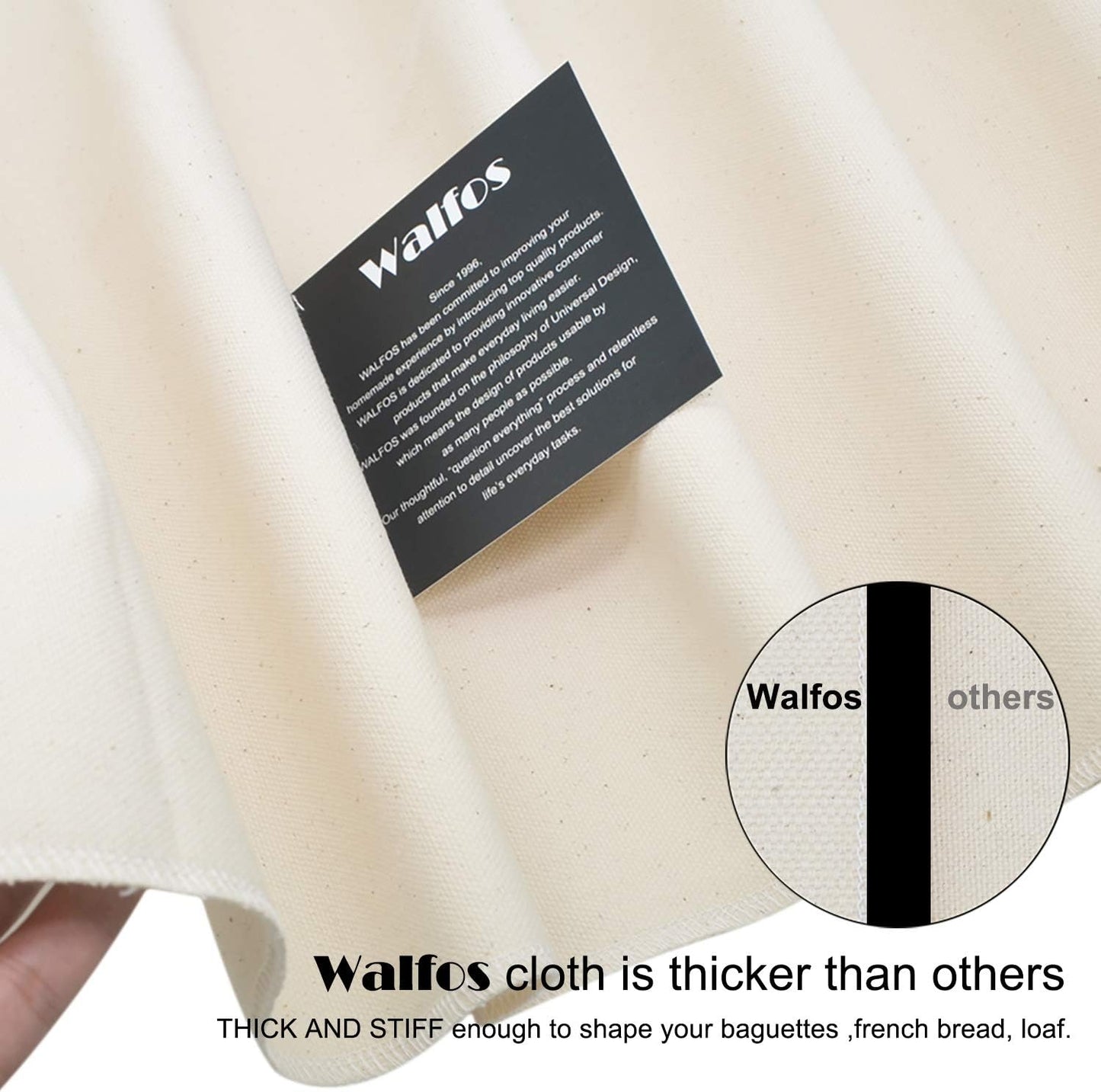 Professional Proofing Cloth, 17" X 14" Heavy Duty Bakers Dough Couche, Natural Cotton, Shaping Tool for Baguettes, Loaves and Ciabatta