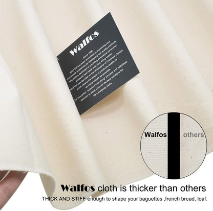 Professional Proofing Cloth, 17" X 14" Heavy Duty Bakers Dough Couche, Natural Cotton, Shaping Tool for Baguettes, Loaves and Ciabatta