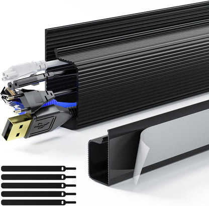 2 Pack Safe & Tidy Cable Management Solution - Protect Kids & Pets with Home & Office Cable Management under Desk,Cable Organizer, Cable Management Kit,Cord Organizer for Desk, 15.7Inx2