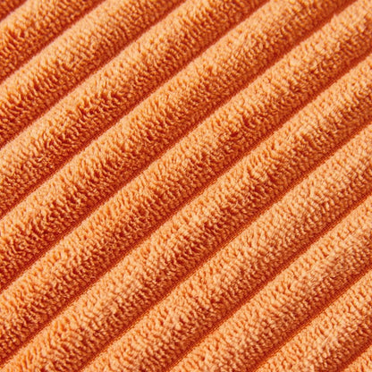 Pack of 2 Corduroy Fall Decorative Throw Pillow Covers with Pom-Poms, Solid Square Cushion Case Pillow Cases Set for Couch Sofa Bedroom Car Living Room (18X18 Inch/45X45 Cm, Orange)