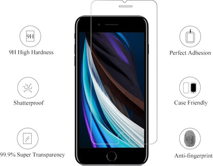 Screen Protector Compatible for Iphone SE 2020 New Iphone SE 2Pack 0.33Mm Tempered Glass and Privacy Tempered Glass Screen Protector anti Spy Private