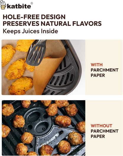 Air Fryer Disposable Paper Liners 100 Pcs, 9X11 Inch, Oil Resistant & Easy Clean, Non-Stick Rectangular Paper Sheets Basket Liner for Toaster Oven Xl Air Fryer