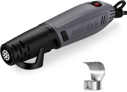 Mini Heat Gun, 2 Temp Setting 302℉-842℉ Fast Heat Hot Air Gun Tool with Reflector Nozzle and 5.9Ft Cable Overload Protection for Epoxy Resin, Craft, Embossing, Shrink Wrapping & DIY