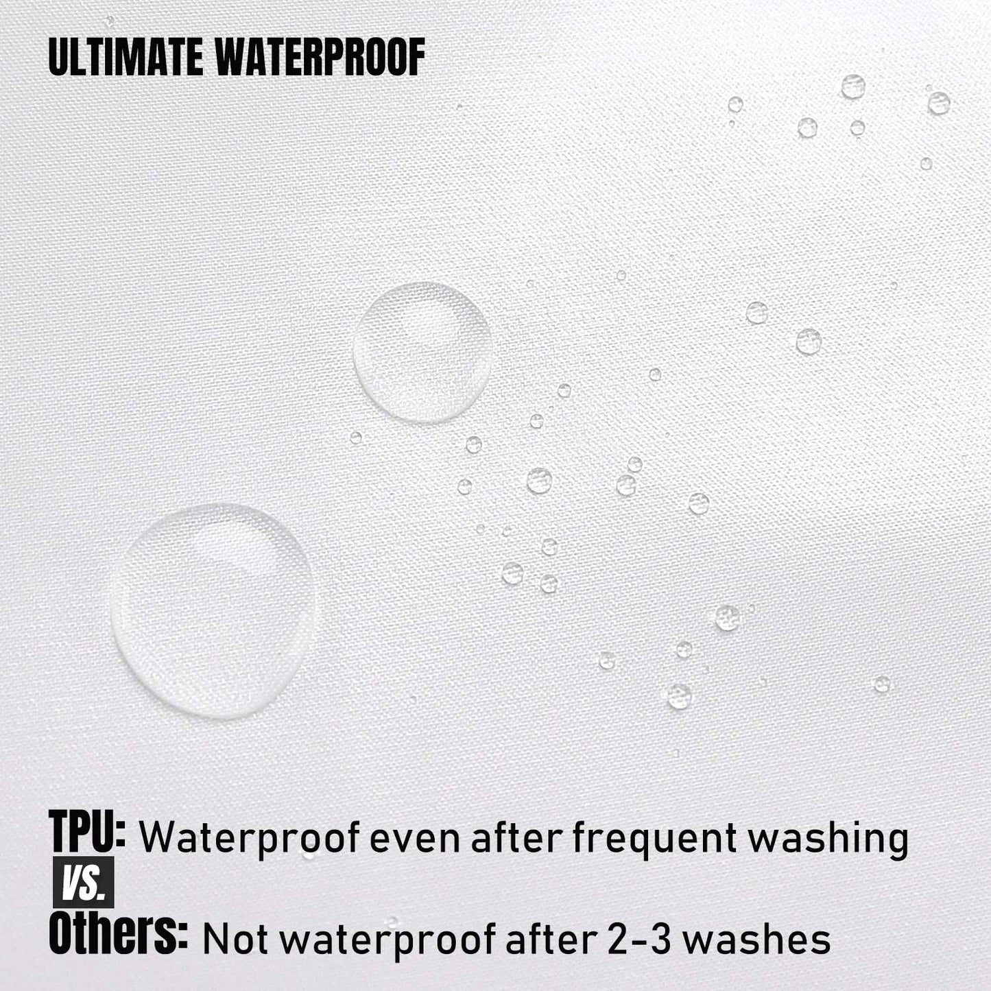 Ultimate Waterproof Fabric Shower Curtain or Liner, Machine Washable, Breathable Fabric TPU Lining Bath Tub Shower Liner, White, 72X72 Inch