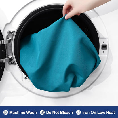 2 Packs Rectangle Fitted Tablecloth, 6 Foot Washable Fabric Table Cloth, Waterproof Polyester Table Cover for Party, Trade Show, Outdoor and Indoor (Teal, 30" X 72")