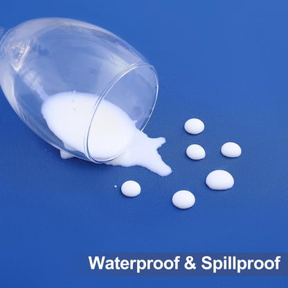 Rectangle Table Cloth Cover, Waterproof Polyester Elastic Fitted Tablecloth, Fits for 6 Foot Folding Tables, Washable Table Protector for Picnic, Camping, Outdoor (Blue, 30" X 72")