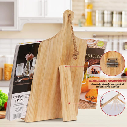 Kitchen Conversion Chart Cookbook Stand, Sturdy Wood Cook Book Holder, Recipe Cookbook Holder Stand with Kitchen Counters, Kitchen Baking Gifts for Women, Accessiores for Holding Cookbook
