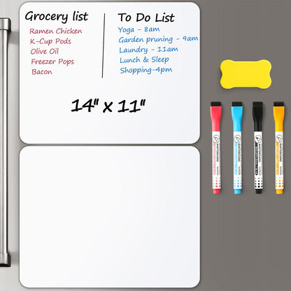3 Pack Dry Erase Magnetic Calendar for Refrigerator - Monthly & Weekly & Daily Planner + 2 PCS Magnetic Dry Erase Whiteboard for Fridge