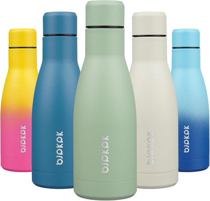 12Oz Water Bottles Stainless Steel Double Wall Vacuum Insulated Small Water Bottles for Travel,Macaron Green