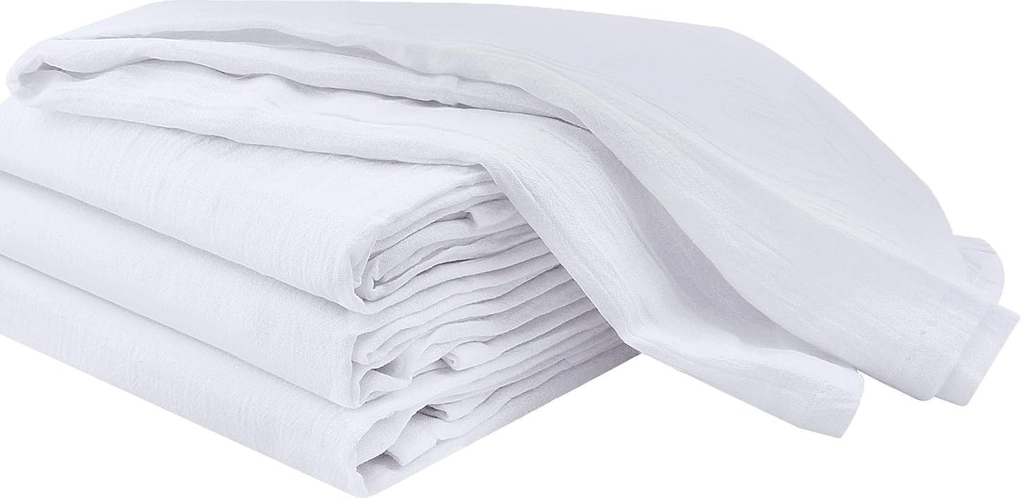 White Flour Sack Towels [12 Pack - 28 X 28 Inch] 100% Cotton Tea Towels for Cleaning & Drying - Highly Absorbent Kitchen Dish Cloth
